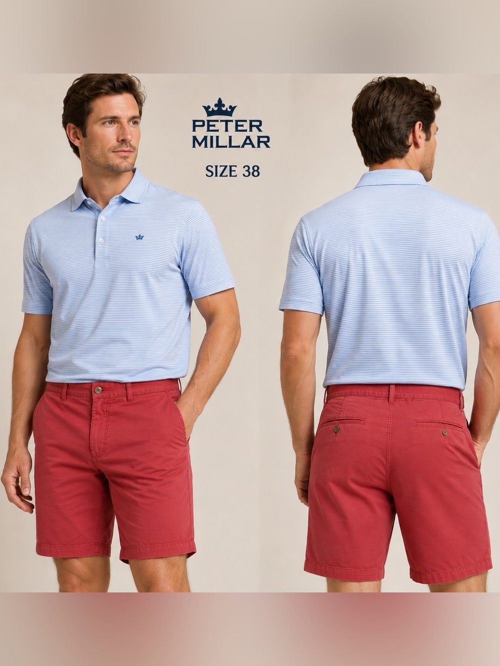 Peter Millar Men's quality menswear casual Red Shorts Size 38